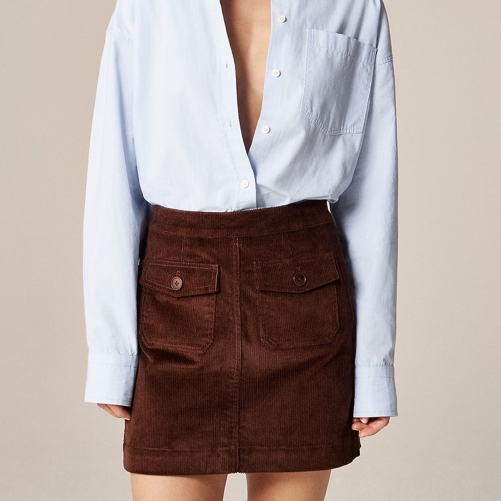 J crew French press Patch-pocket mini skirt in corduroy - Picture 2 of 6